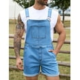 thumbnail image 3 of Denim Overalls for Men Jean Shorts Jumpsuit Work Bibs Coveralls with Zipper, 3 of 8