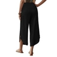 thumbnail image 5 of Dvprdro Loose Fit Capri Pants for Women Cotton Drawstring Elastic Waist Side Pockets Solid Summer Casual, 5 of 8