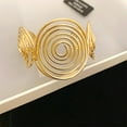 thumbnail image 4 of Geometric Spiral Bracelet Stretchy Gold Bracelets Minimalist Adjustable Metal Wire Bangle Artistic Statement Jewelry for Women golden, 4 of 5