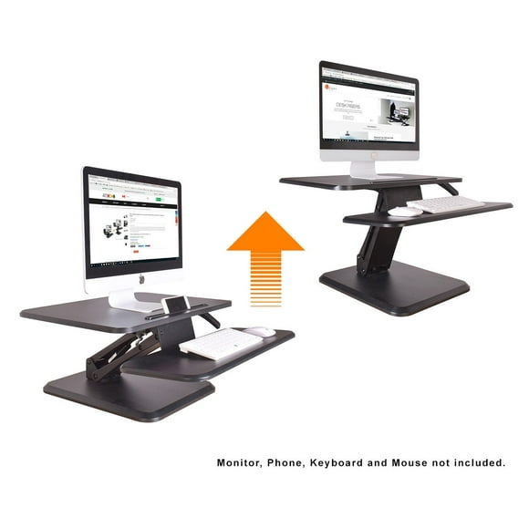 Boost Industries STS-DR25P 25" Sit to Stand Pedestal Desk Riser (Black)