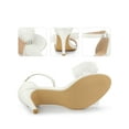 thumbnail image 2 of BLISSFUL STEP Rhinestone Stiletto Heels Mesh Ankle Strap Sandals for Women White (Size 10), 2 of 5