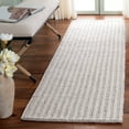 thumbnail image 2 of SAFAVIEH Manhattan Orlando Solid Runner Rug, Ivory/Grey, 2'3" x 8', 2 of 10