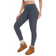 thumbnail image 2 of Womens Fleece Lined Leggings Insulated Workout Thermal Tights Cute Solid Color High Waist Casual Pants Dark Gray XL, 2 of 3