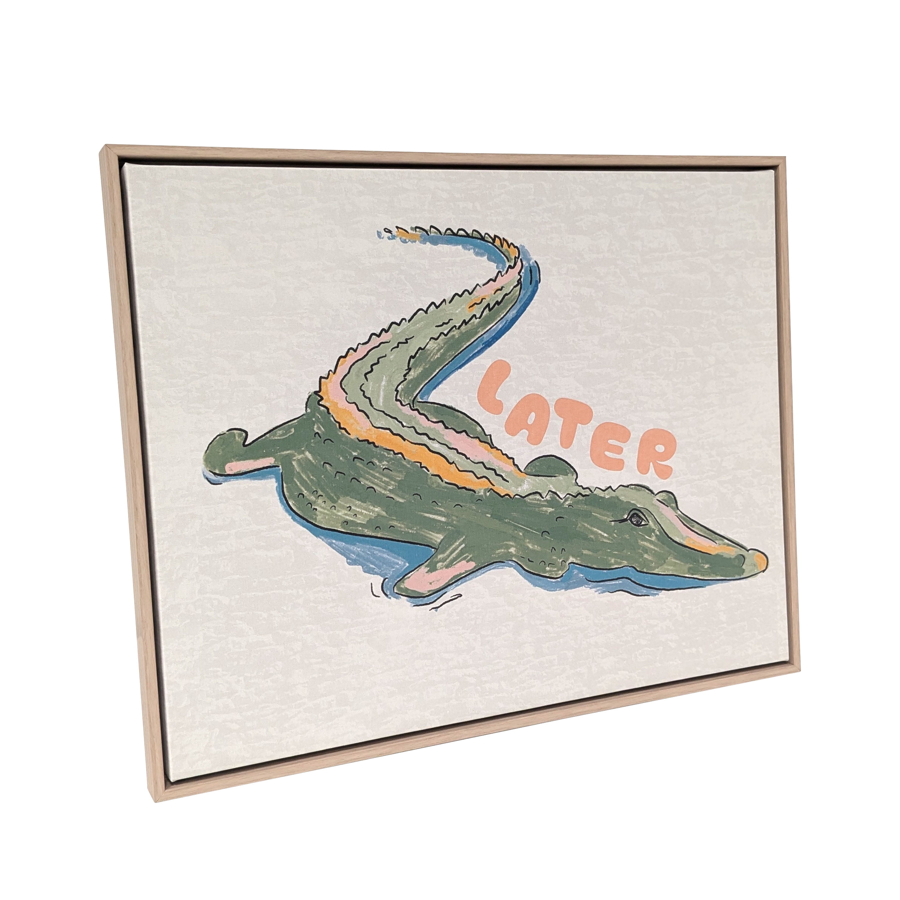 House of Happy 16x20 "Later Gator" Kids Printed Wall Art on Canvas