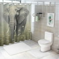 thumbnail image 7 of Fenyluxe Elephant Tusks Grass Flowers Print Shower Curtain with Hooks, Modern Bathroom Decor, Sustainable Polyester Fiber Fabric, Chic Design, Various Sizes 69x72, 7 of 7