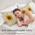 thumbnail image 5 of Vintage Sunflower Throw Pillow Covers Summer Yellow Floral Vine Fruit Wood Grain Decorative Lumbar Pillow Cover Rectangle Cushion Case for Sofa Couch Bed Living Room Bedroom 20 X 60 Inches, 5 of 9