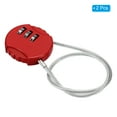 thumbnail image 3 of Uxcell Small Combination Lock 11.8 Inch, 2 Pack 3 Digit Padlock for Gym Locker, Red, 3 of 6