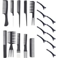 thumbnail image 1 of Kit de peines de peluquería: 20 juegos de peines profesionales de fibra de carbono para peluquería, barba y cabello, 1 of 4