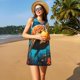 thumbnail image 3 of Fotbe Colorful Flower Sea Turtle Vestido de Verano sin Mangas para Mujer – Vestido Midi Línea A, Estilo Camiseta Floral, Vestido Playero Casual y Fluido, 3 of 7