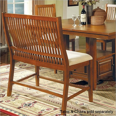 Steve Silver Company Tulsa Fabric Counter Height Bench In Red Oak Steve Silver Company Tulsa Fabric Counter Height Bench In Red Oak Finish