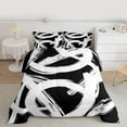 thumbnail image 2 of Homewish Teens Abstract 3D Stripes 3-Piece Full Size Comforter Sets,Geometric Lines Bedding Comforter Set,Retro Vintage Lightweight Bedding Sets,Luxury Bedroom Decor,Reversible, 2 of 8