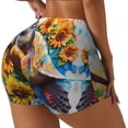 thumbnail image 3 of Athletic Shorts for Women, Sunflower Turtle Seam Womens Shorts High Waisted Sport Running Workout Gym, 3 of 8