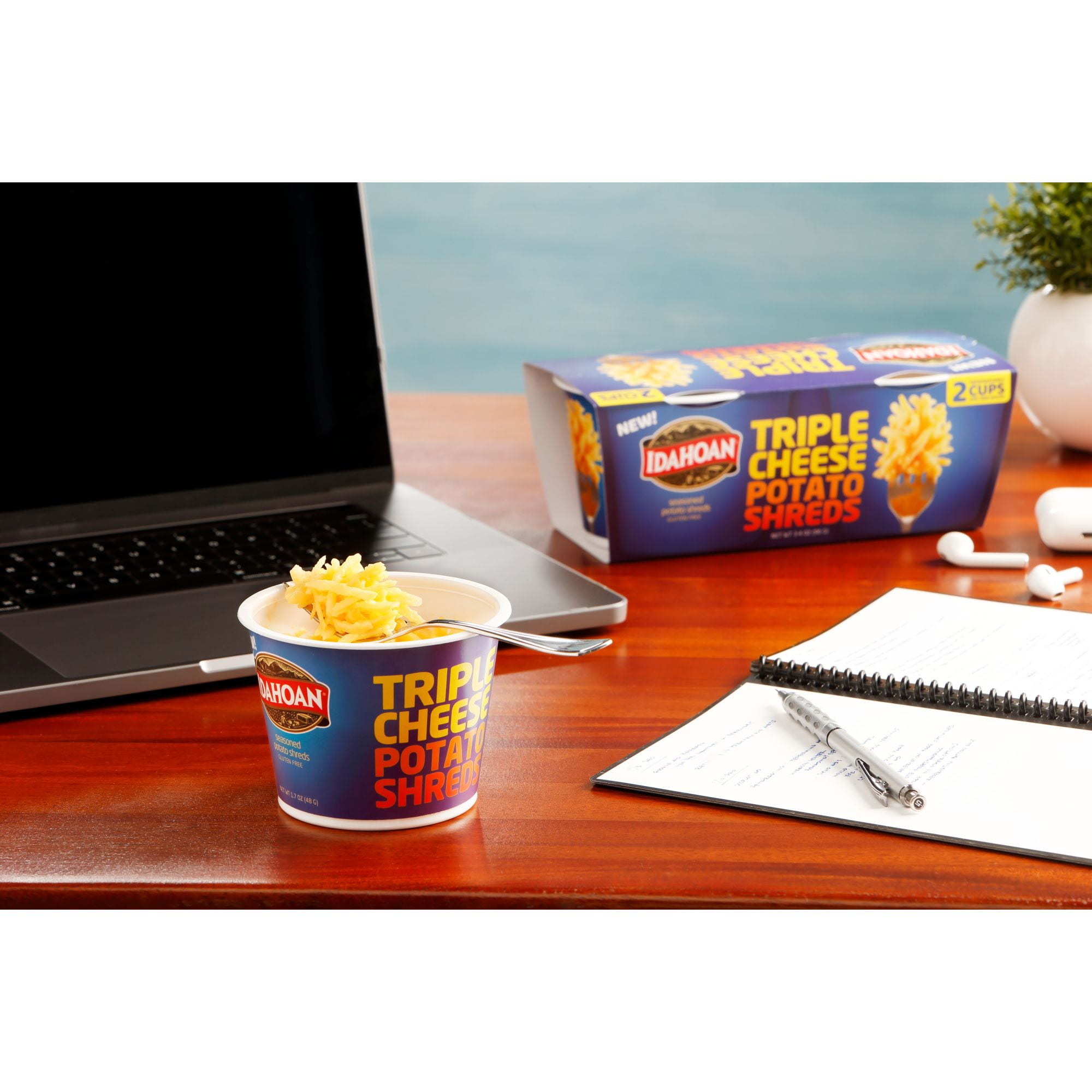 (3 pack) Idahoan Triple Cheese Potato Shreds, 1.7 oz, 2 Pack Cups