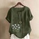 thumbnail image 3 of Túnica de Manga Corta Tops para las Mujeres Océano Pescado Impreso Blusa, Ropa Casual Ver Botón Arriba Camiseta, 3 of 4