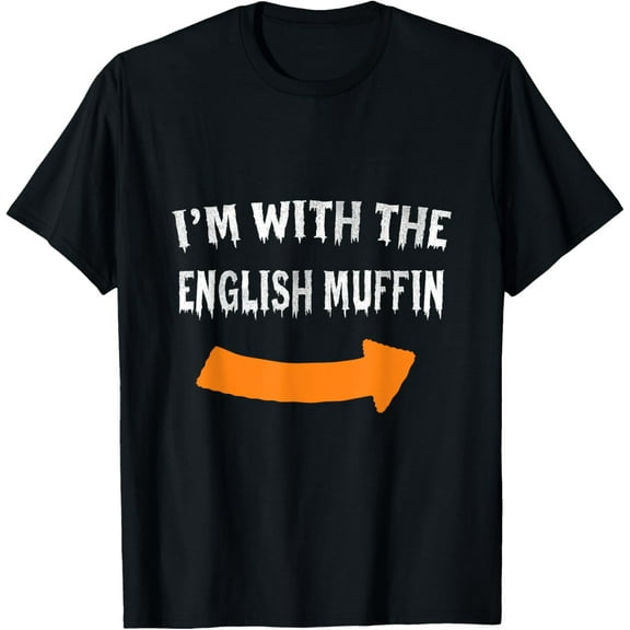 I'm with the English muffin Funny Lazy Halloween Costume T-ShirtPure cotton short-sleeved shirts for both men and women