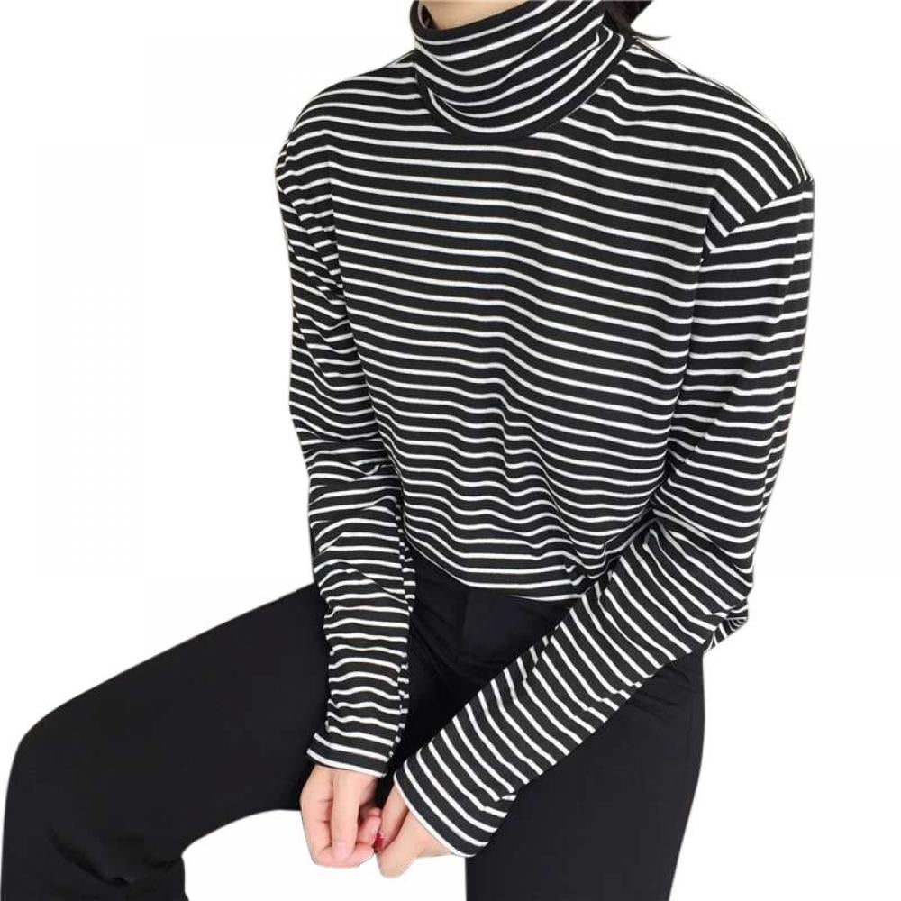 Fashion Tops Basic Tops Atmosphere Basic Top white-black striped pattern casual look 