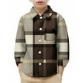 thumbnail image 3 of MKOSPLRT Toddler Baby Boys Girls Plaid Shirts 6M-8Y Long Sleeve Lapel Button Down Shirt Color Block Fall T Shirts Back to School Clothes, 3 of 10