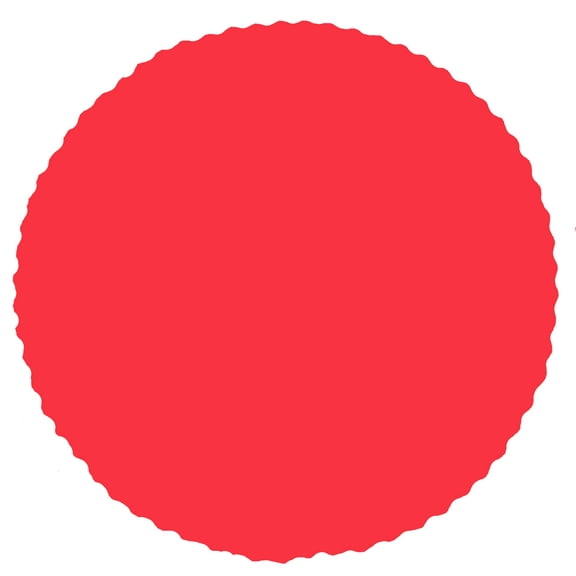 24 pcs - 14 inch diameter Red round paper placemats scalloped - 24# paper