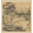 thumbnail image 2 of Chen Hongshou 15x16 Black Ornate Wood Framed Double Matted Museum Art Print Titled - Autumn Landscape (1598-1652), 2 of 5