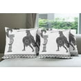 thumbnail image 6 of Ambesonne Retro Throw Pillow Cover 4 Pack, Hero and Dragon Myth, 20", Grey Charcoal Grey White, 6 of 7