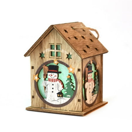 

Christmas Hanging Ornament Log Cabin with Lights Pendant Keepsake Suitable for Christmas Decoration