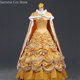 thumbnail image 2 of Disfraz de cosplay de La Bella y la Bestia de anime personalizado, vestido de princesa de lujo para adultos con capa, disfraz de Bella, 2 of 5