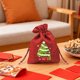 thumbnail image 1 of Bolsas de regalo navideñas de lino | Bolsita navideña con dibujos animados para manzanas y dulces, 1 of 7