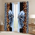 thumbnail image 2 of Erosebridal Jungle Leopard Printed Curtains Pack of 2 (42x84 Each),Blue Cheetah Pattern Bowknot Curtains Blackout For Kids, 2 of 7