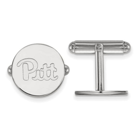 Sterling Silver LogoArt Official Licensed Collegiate University of Pittsburgh (Pitt) Cuff Links