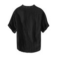 thumbnail image 5 of Migroa Men's Fashion Shirt Casual Beach T-Shirts Solid Tops Shirts for Men 3/4 Sleeve Regular-Fit Henley T-Shirt Summer Lightweight Beach Yoga Tops Black 4XL, 5 of 5