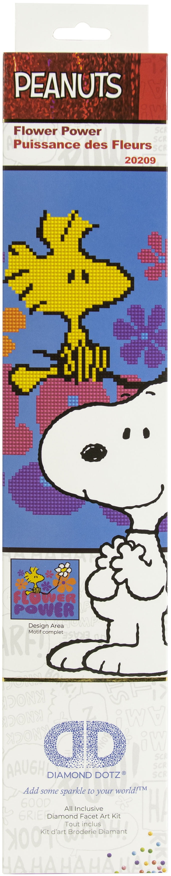 Diamond Dotz Diamond Art Kit 12.5"X14"Peanuts Flower Power