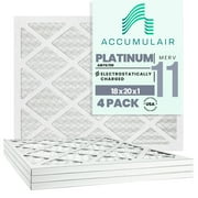 18x20x1 (17.75 x 19.75) Accumulair Platinum 1-Inch Filter (MERV 11) (4 Pack)