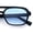 Black Frame - Blue Lens, variant on SA106 Snug Double Bridge Flat Top Retro Square Aviator Sunglasses / All Black