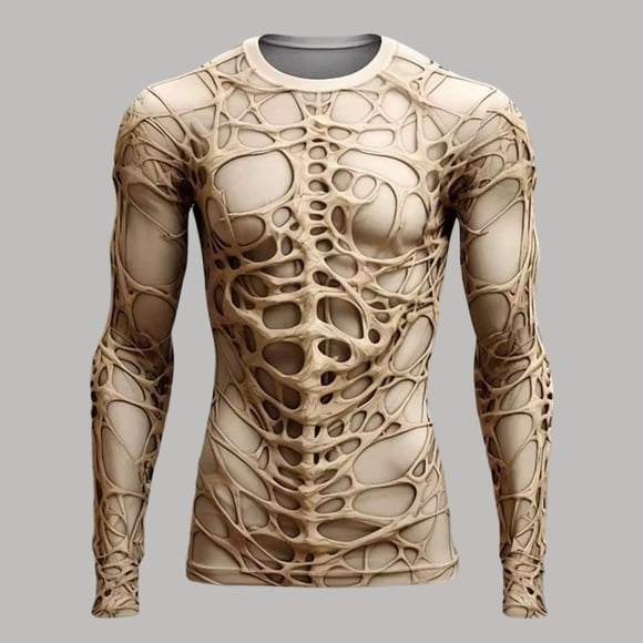 Men's Long Sleeve Tee with Graphic Print Casual Crewneck Top for Everyday Comfort and Streetwear Style