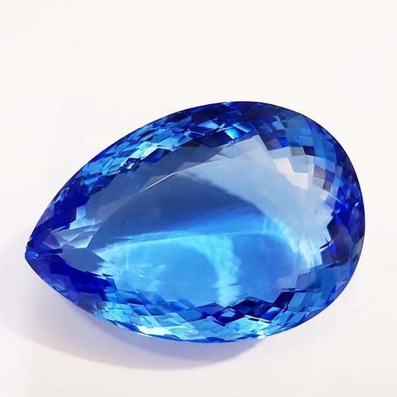 214 Carat Blue Topaz Gemstone Glass Field Pear Shape Big Topaz Faceted Gemstone AAA Quality Huge Topaz Loose Gemstone 47x33x21 MM (CSK)