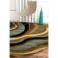 thumbnail image 2 of Infinity Home 547050 Tapis Rond Barclay Nirvana Waves 5 Pi. 3 Po. Multi/bleu, 2 of 2