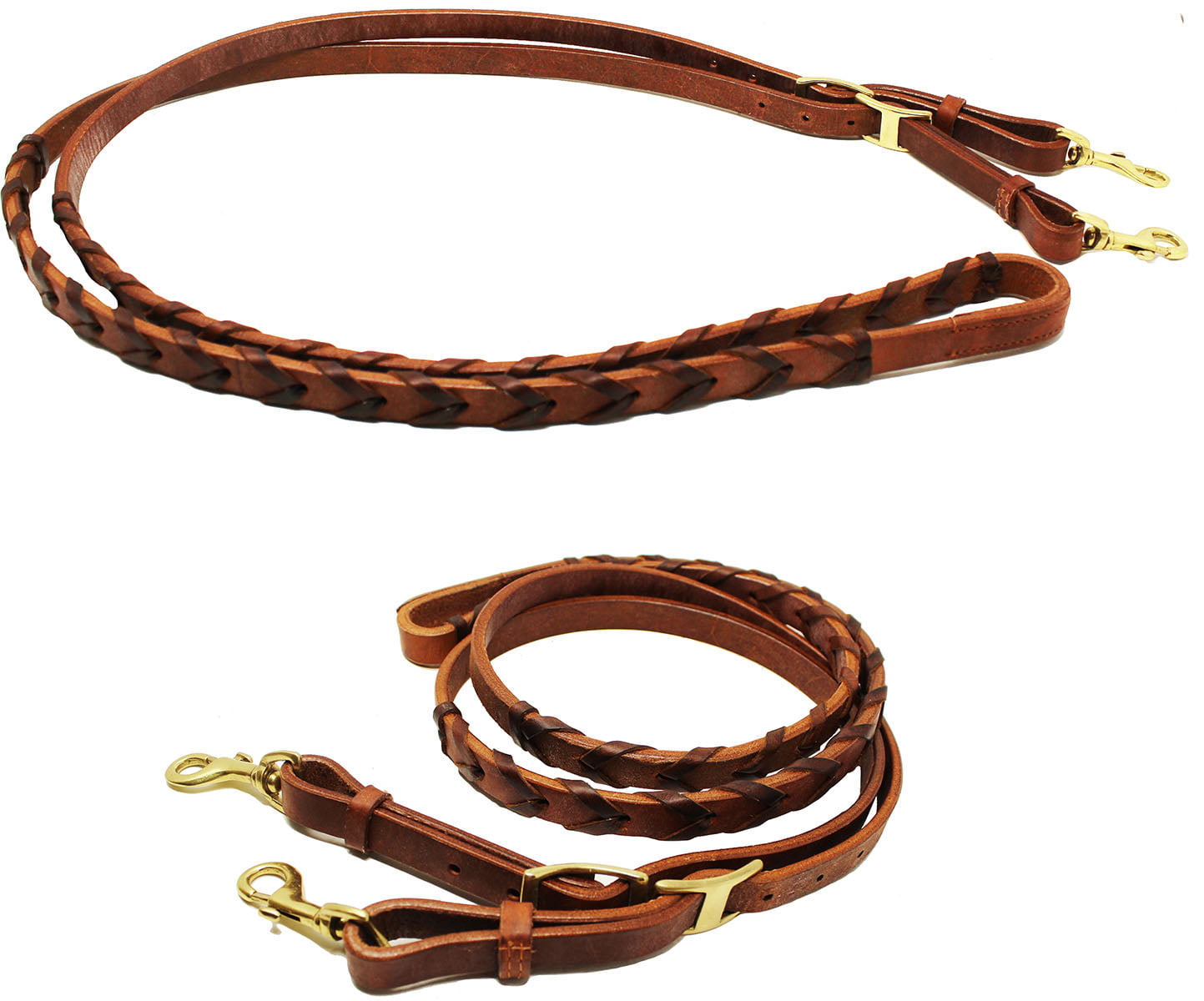 Horse Western Amish Leather Barrel Contest Laced Reins Brown 66RT10BR ...