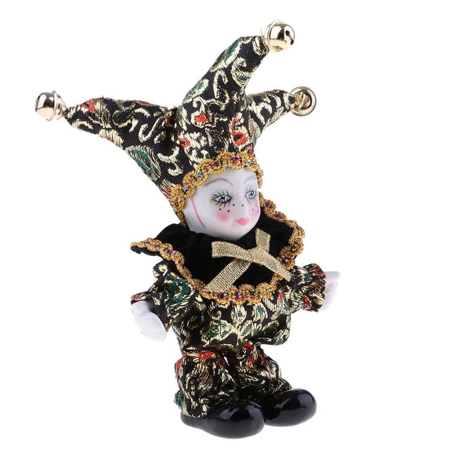 Muñeca Triangel de 16 Cm, Europeo, Muñeca de Italiana, Valentín, s de Navidad, Gran Modelo de Artesanía (negro) Yotijar Payaso de muñecas de porcelana