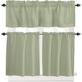 thumbnail image 2 of Kitchen Curtain Valance, Coffee Gnome Brown Short Rod Pocket Window Curtain Tiers for Bedroom, Bathroom, 2 Panel, 27.5" W x24 L, 2 of 5