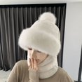 thumbnail image 4 of Gorro de mujer otoño e invierno Bufanda máscara integrada protección para los oídos gorro a prueba de viento forro polar grueso puntera cálida, 4 of 5