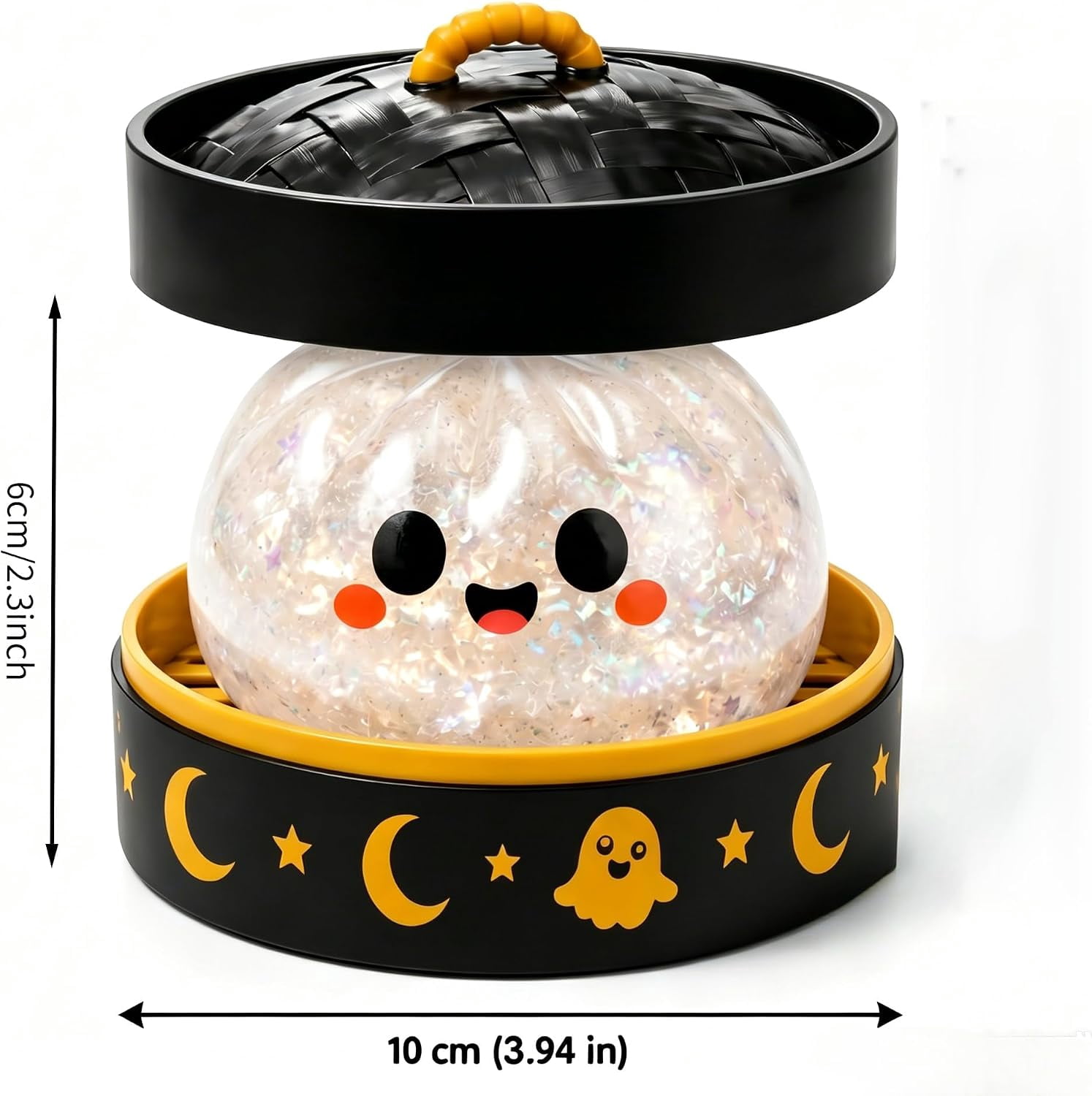 Halloween Pumpkin Dumpling Squishy Toys with Steamer, Spooky Sensory Stress Relief Fidget Toys for Teens and Adults, Novelty Desk Toys & Halloween Party Favor