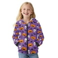 thumbnail image 4 of Xoenoiee Pumpkin Skull Bat Spider Print Hooded Sweatshirt Halloween Fleece Full Zip Pullover Hoodie for Boys Girls, Casual Spring Fall Clothes Long Sleeves Hoodies with Pocekt, 8-10 Years, 4 of 7