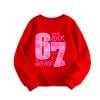 Kids Hoodies Sweatshirts Valentine'S Day Six Seven 67 Letter Print Kids' Printed Pullover Sweatshirt Long Sleeve Crewneck Casual Girls And Boys Soft Fleece Tops Red 100/(2-3 Years)