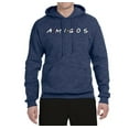thumbnail image 2 of Friends Amigos Parody Pop Unisex Graphic Hoodie Sweatshirt, Vintage Heather Navy, Large, 2 of 3
