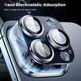 thumbnail image 5 of Camera Lens Protector Compatible with iPhone 15 Pro Max/iPhone 15 Pro, 9H Tempered Glass Screen Protector, Metal Protective Lens Cover for iPhone 15 Pro Max/iPhone 15 Pro - Deep Blue, 5 of 7