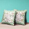 thumbnail image 3 of Pond Peacock Throw Pillow with Removable Cover in White Green Yellow 18x18, 3 of 8