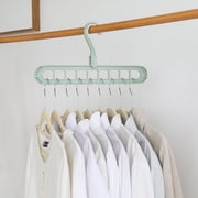 4 Pack Space Saving Cascading Plastic Hanger Organizer, Light Green
