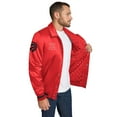 thumbnail image 2 of Men's Tommy Jeans Red Toronto Raptors Jacob Chain Stitch Applique Full-Snap Varsity Jacket, 2 of 3