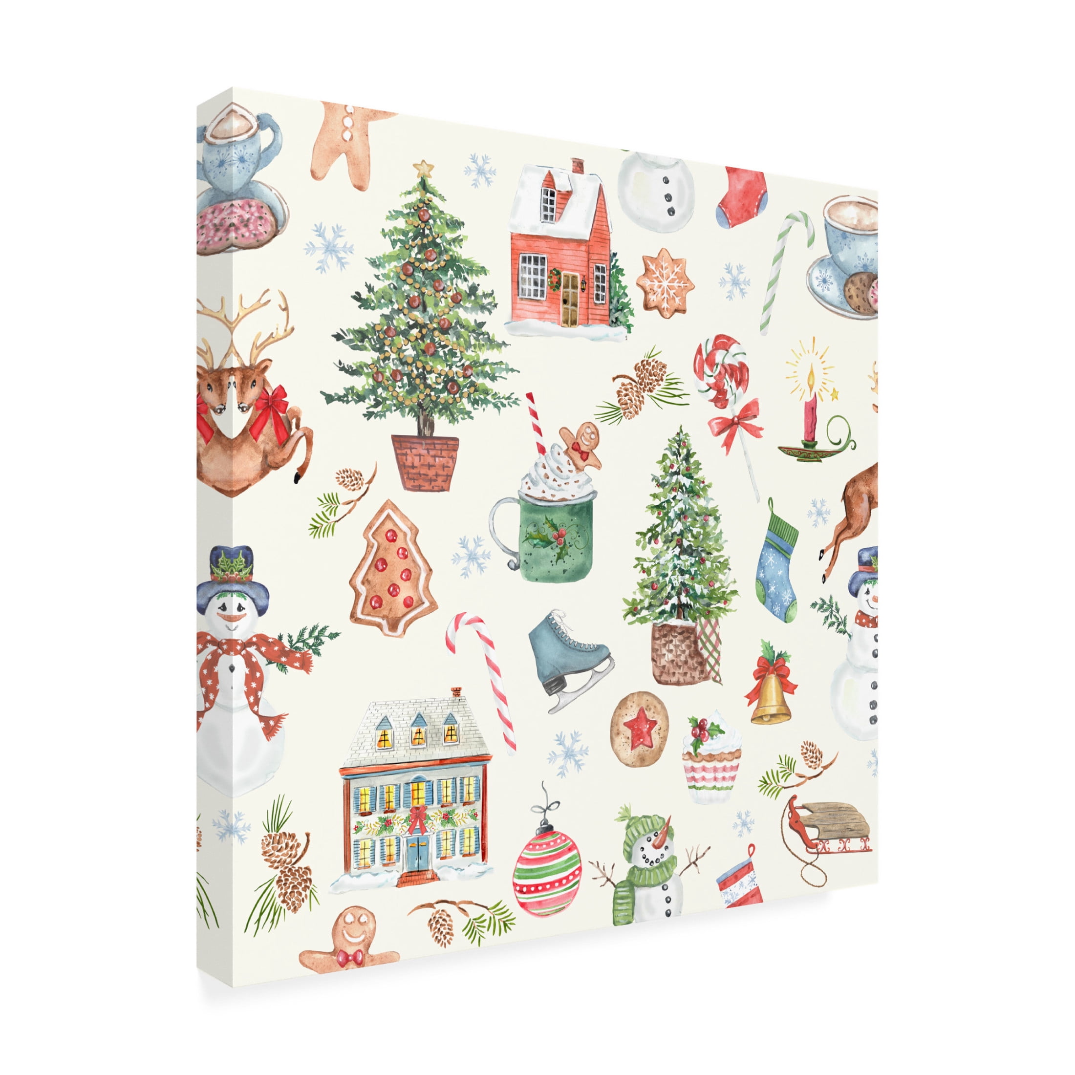 Canvas Wall Art - Jean Plout 'Holiday Memories B' Wall Art for Living Room, Bedroom, or Office Décor by Trademark Fine Art - 18 x 18 Inches