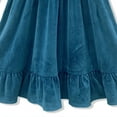 thumbnail image 4 of Millie Loves Lily Girls'Teal Rib Velour Long Sleeve Dress With Ruffle,Big Girls, Size 8, 4 of 5